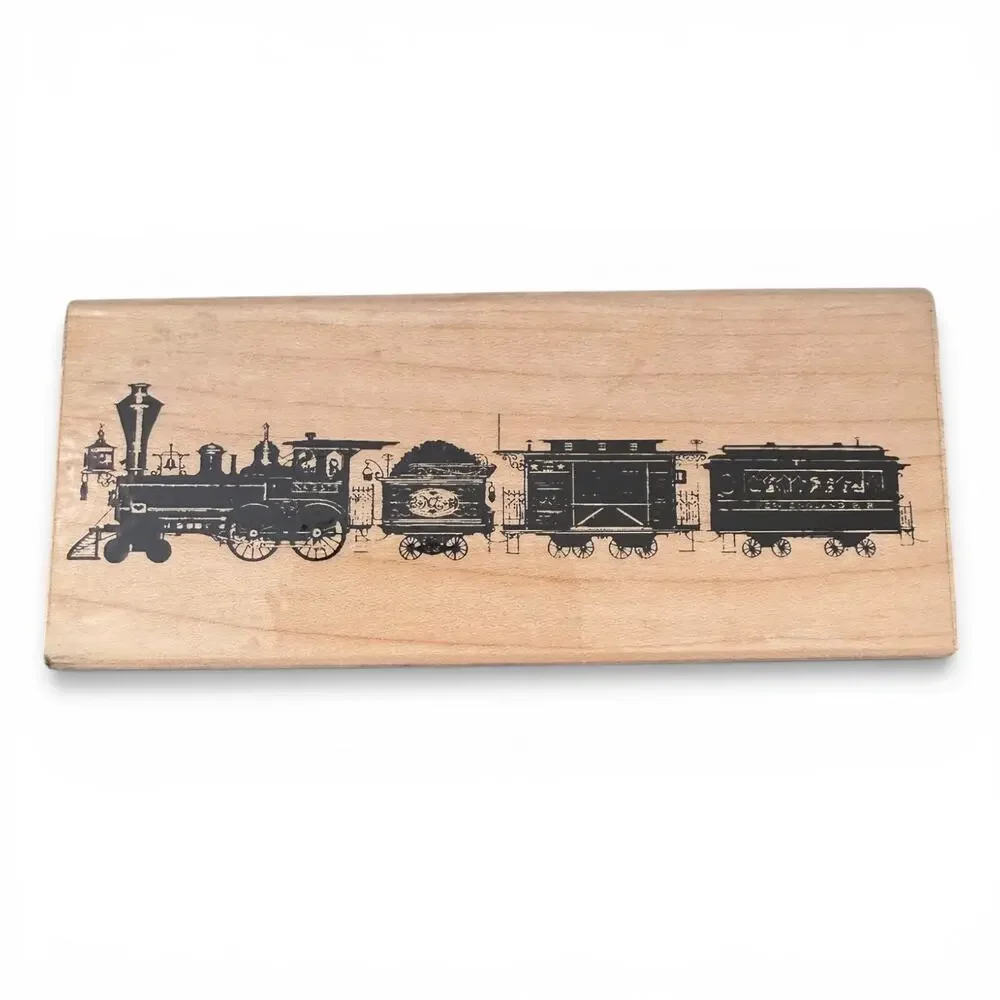 Inkadinkado RARE Wayne Wysocki Vintage Style Locomotive Train 6300 Rubber Stamp